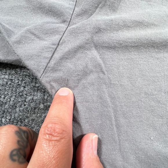 Vtg Nike T-Shirt XL Embroidered Striped Ringer Collar Basketball Made in USA 90s - Picture 9 of 10